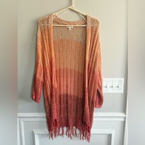 Maurice’s Ombre Open Stitch Cardigan Orange Size Small